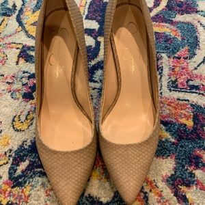 Jessica Simpson suede nude pumps